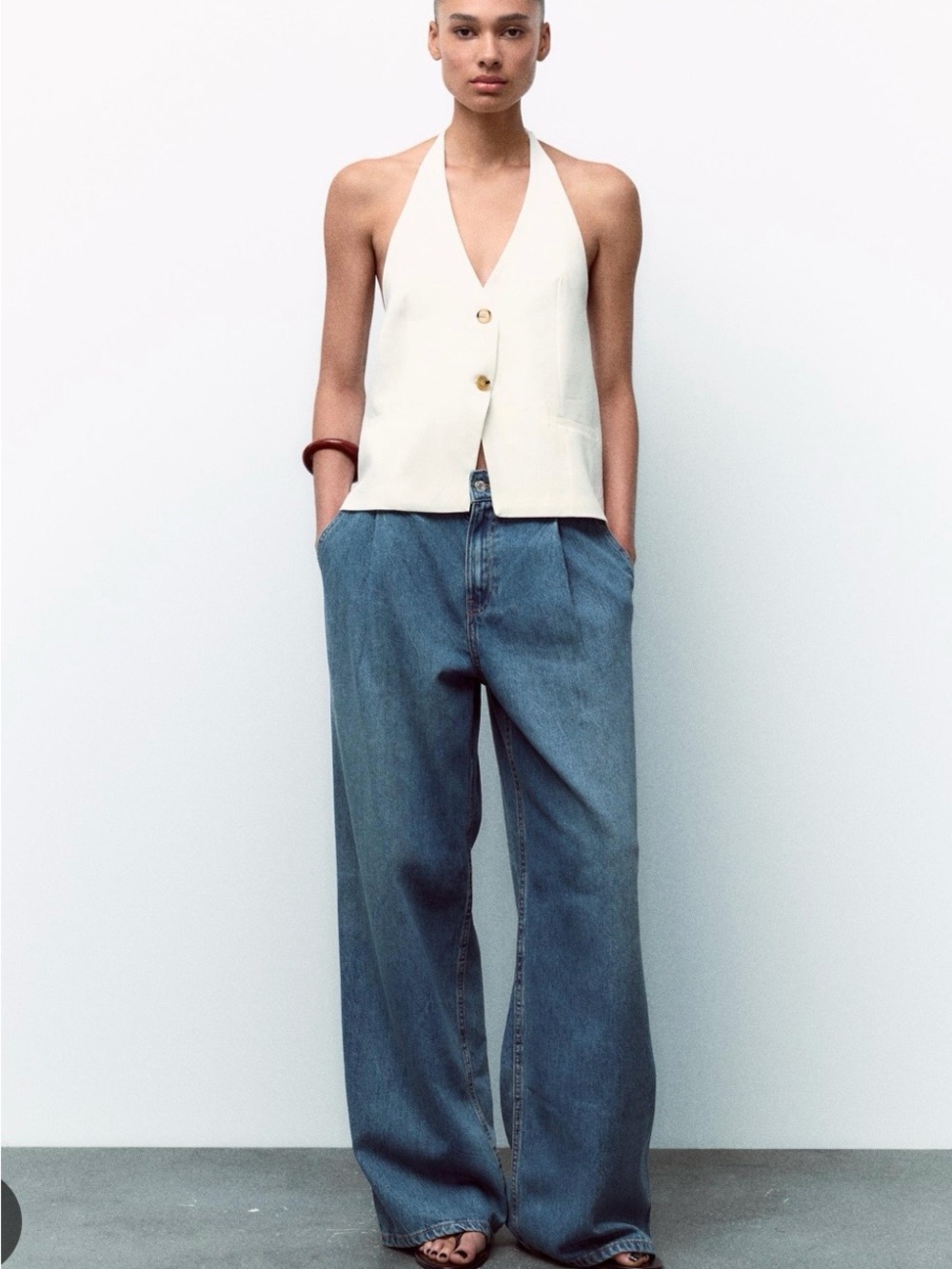 High waisted pants with darts